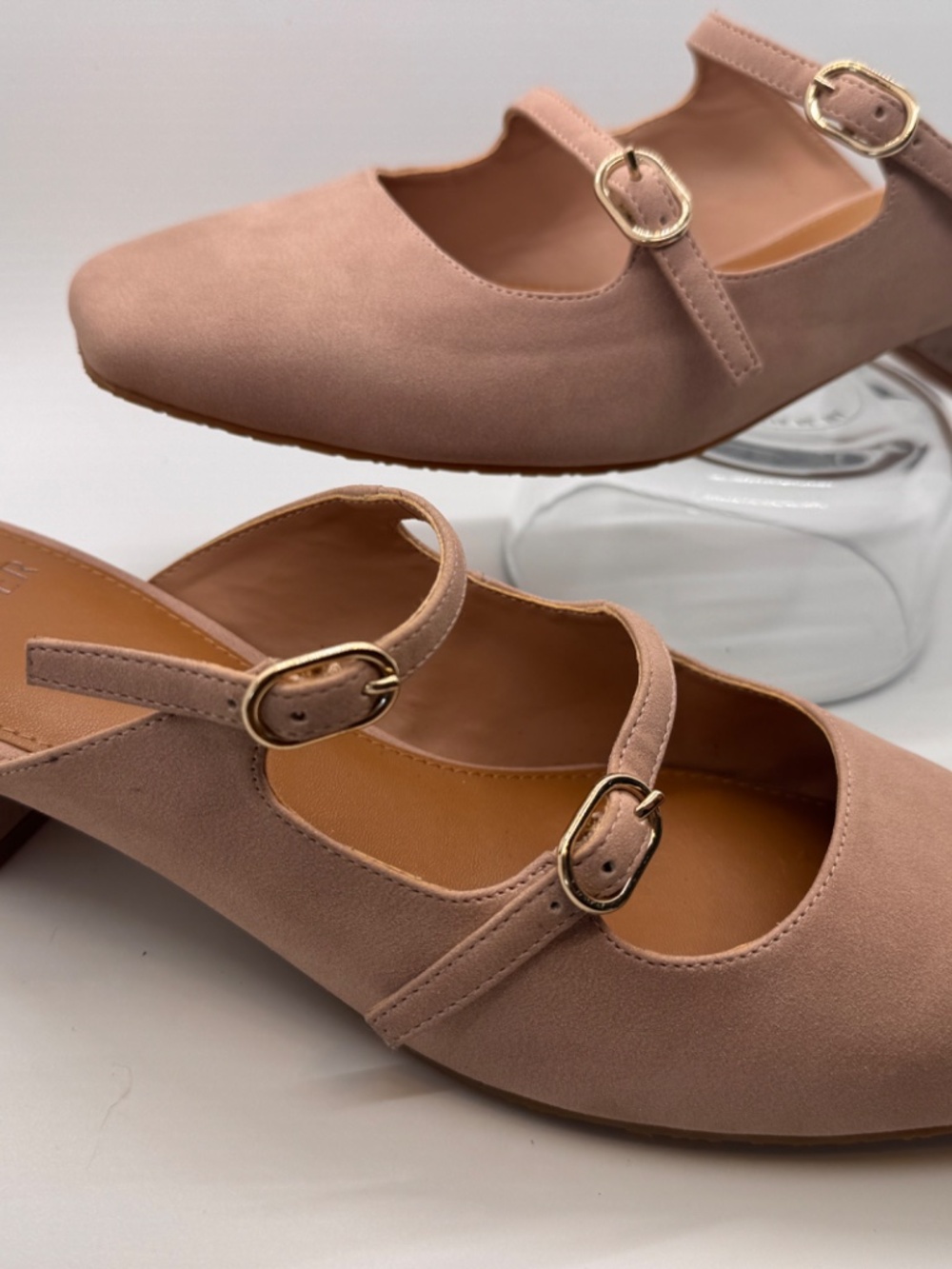 Donald Pliner Women’s Double Strap Mary Jane Mule Heels Blush Pink Suede Size 9 - Picture 3 of 7